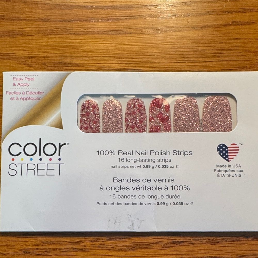 Color Street Rose Sparkle Nail Strips Valentine sparkle